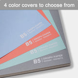 TWONE 4-Pack Spiral Notebooks, 10 x 7 Inches with 70 Sheets, 140 Grid Paper, Ideal for Math and More