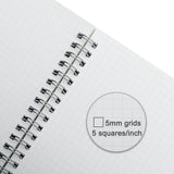 TWONE 4-Pack Spiral Notebooks, 10 x 7 Inches with 70 Sheets, 140 Grid Paper, Ideal for Math and More