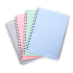 TWONE 4-Pack Spiral Notebooks, 10 x 7 Inches with 70 Sheets, 140 Grid Paper, Ideal for Math and More