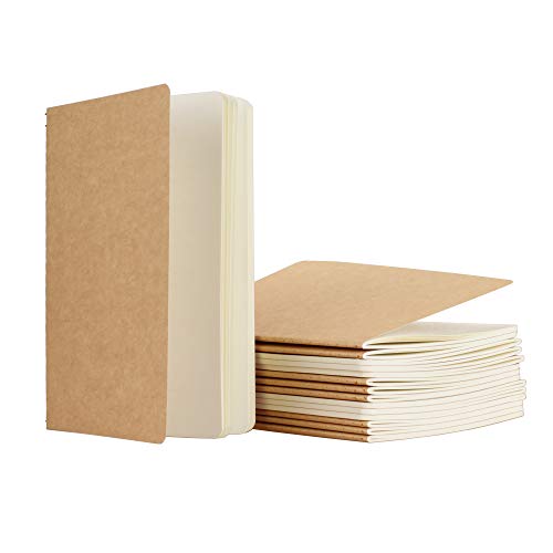 TWONE 15 Pack Kraft Brown Soft Cover Notebook Journals A5 Size