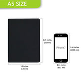 3500 Notebook Journals for Travelers - Black Soft Cover - A5 Size - 210 mm x 140 mm - 60 Square Grid Pages/ 30 Sheets