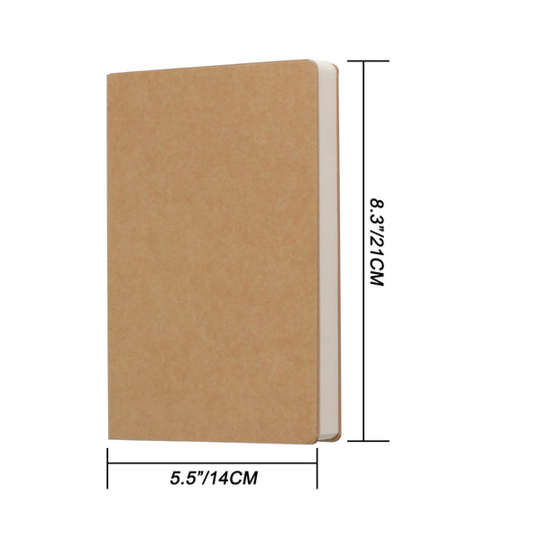 CooLeathor Kraft Cover Drawing Notebook & Sketchbook – Set of 2 Blank Plain Sketch Books – 125g Thick Paper A5 size, 150x210mm Paper Ideal